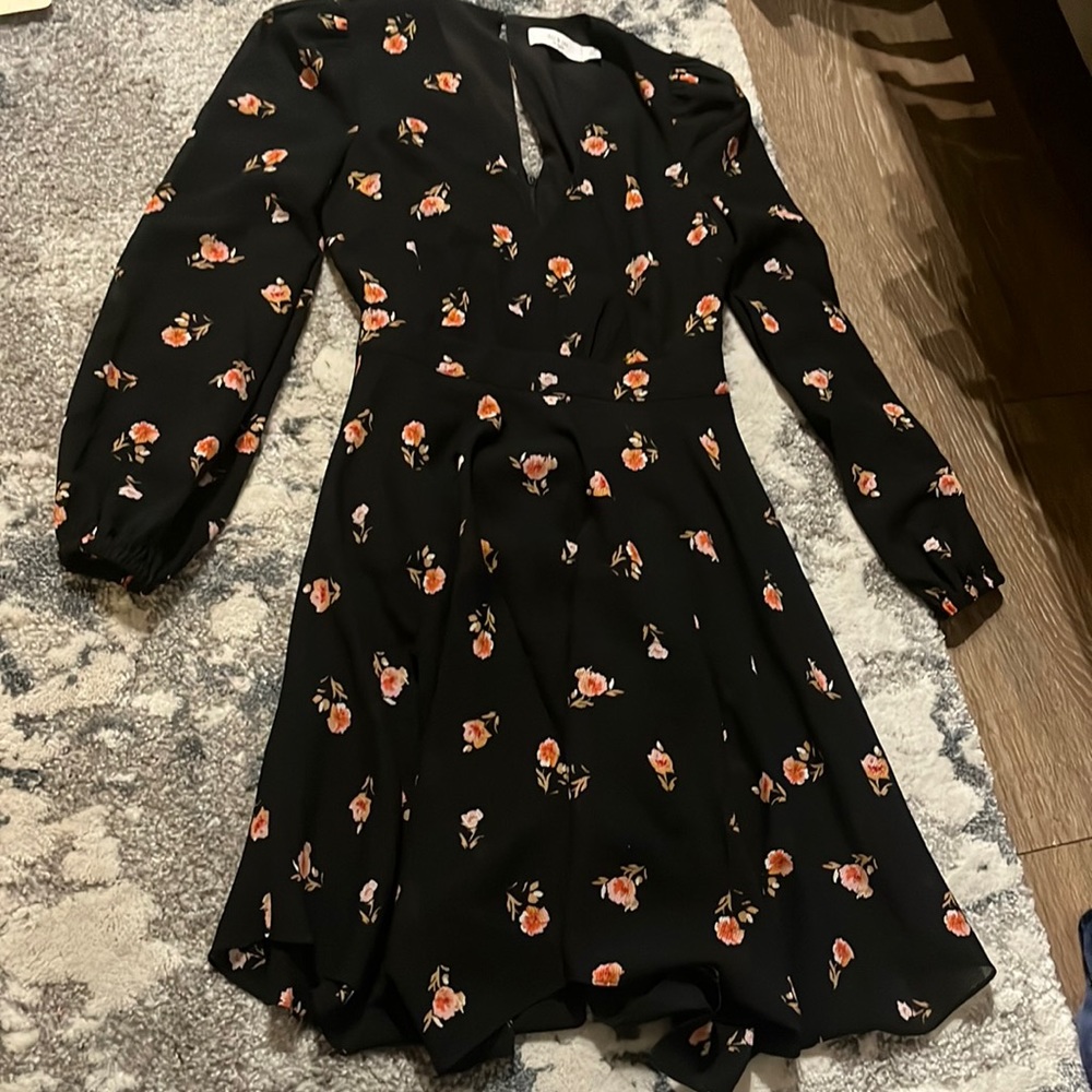 Flowery black dress